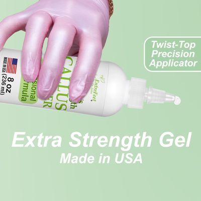 Callus Remover Gel & Double-Sided Foot File: 8 oz Extra Strength Callus Remover for Feet, Foot Callus Remover Care, Pedicure Tools Supplies, Spa Kit, Dead Skin Scrubber