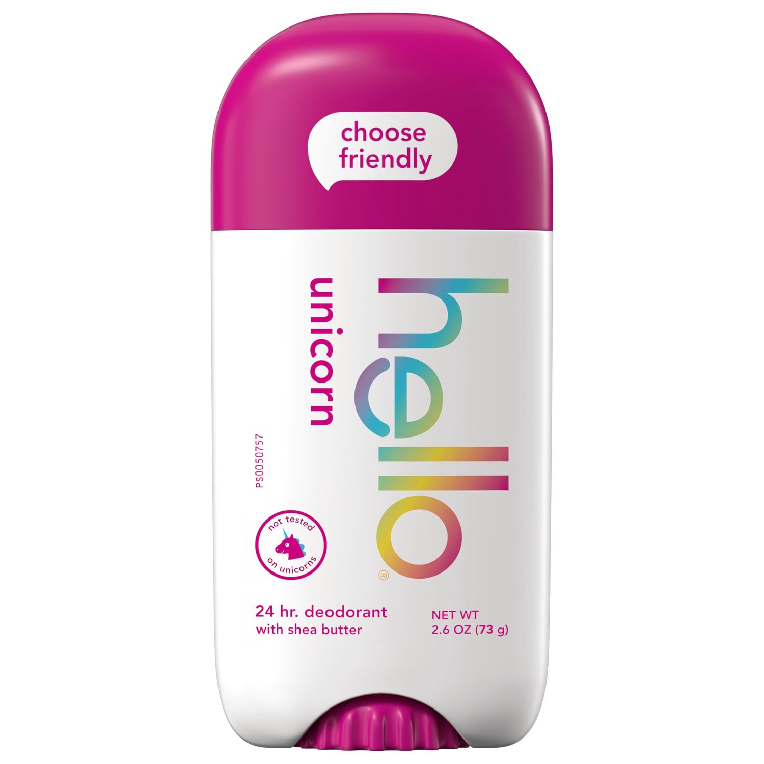 hello Unicorn Deodorant, 24 Hour Odor Protection, No Aluminum No Baking Soda, Vegan &amp; Parabens Free, 2.6 Oz