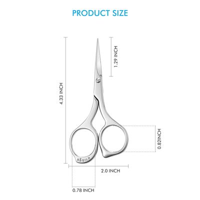 LIVINGO Nail Scissors - Precision Grooming Sharp Blade Pointed Tip Manicure Cuticle Trimming Fingernails, Toenails, Stainless Steel