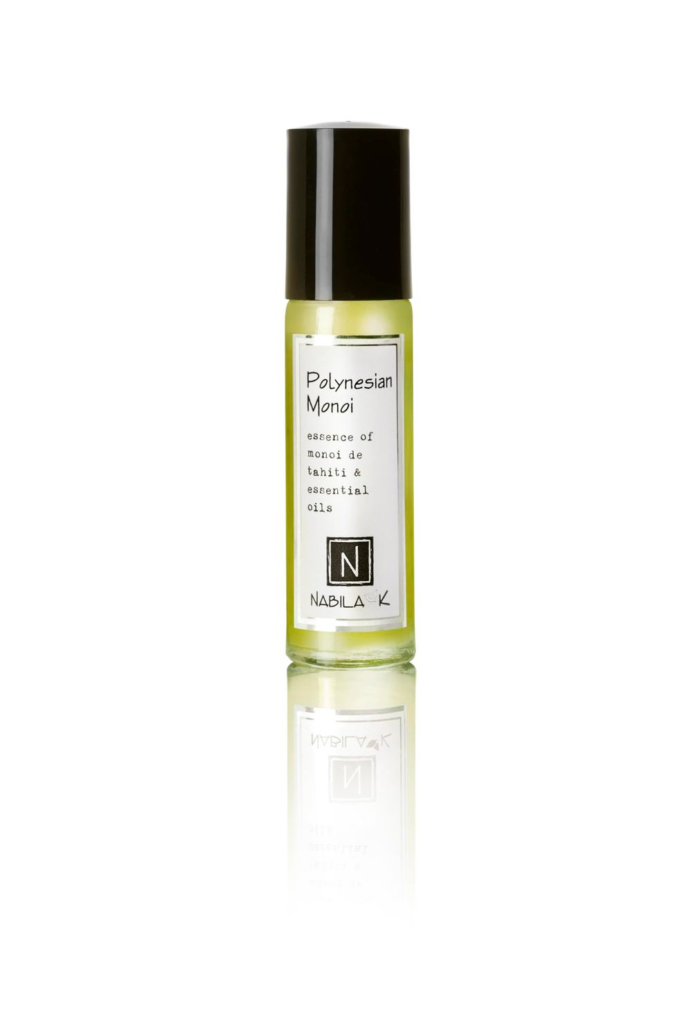 Nabila K Polynesian Monoi Roll-On Perfume with Essential Oil Alcohol-Free, All-Natural, Organic, Long-Lasting Fragrance - Travel-Size Perfume for Women - TSA Approved, 0.33 oz / 10 ml