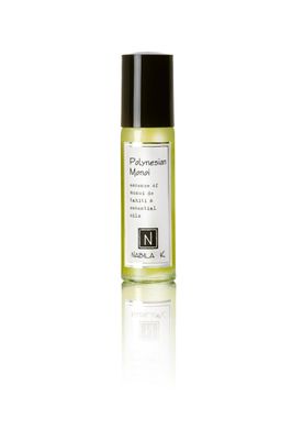 Nabila K Polynesian Monoi Roll-On Perfume with Essential Oil Alcohol-Free, All-Natural, Organic, Long-Lasting Fragrance - Travel-Size Perfume for Women - TSA Approved, 0.33 oz / 10 ml
