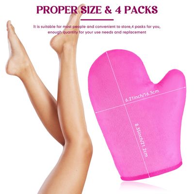 SATINIOR 4 Packs Self Tanning Mitt Applicators Double Sided Sunless Tanning Mittens Reusable Applicator Mittens Tanner Gloves with Thumb(Rose)
