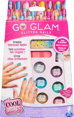 Cool Maker, Get Glitzy Glitter Nail Kit with 6 Colors &amp; Stickers for 5 DIY Manicures (Packaging May Vary), Arts and Crafts for Kids Ages 8 and up