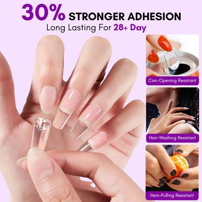 Makartt Solid Nail Glue Gel for Press On & Acrylic Nails - Super Strong Clear Adhesive 15ML, Long Lasting 3D Gels for Art Design, UV Lamp Cured, Ideal for Home Salon Use