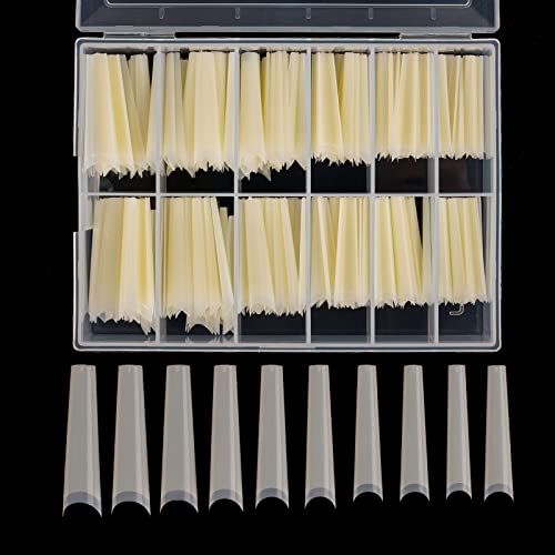 Tapered Extra Long Nail Tips, Ballerina Natural Acrylic Fake Nail Tips, Press On Nail False Nails with Box for Nail Salons and DIY Nail Art, 240PCS, 10 Sizes (Natural)