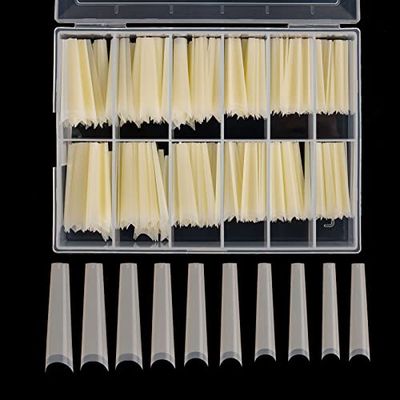 Tapered Extra Long Nail Tips, Ballerina Natural Acrylic Fake Nail Tips, Press On Nail False Nails with Box for Nail Salons and DIY Nail Art, 240PCS, 10 Sizes (Natural)