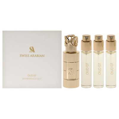SWISS ARABIAN Oud 07 Giftset - Arabian Perfumes for Women and Men - Long Lasting Perfume - Floral, Spicy, Vanilla Perfume - 3 Bottles with Case - 4 pc