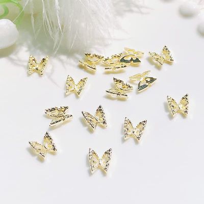 KACHIMOO Gold Butterfly Nail Charms,50 Pieces Nail Charms Nail Butterfly Charms for Acrylic Nails DIY Craft Nail Art Accessories (Gold)