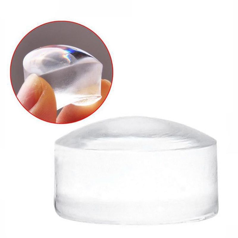9 PCS 2.8CM Clear Jelly Silicone Nail Art Stamper Head Transparent Stamping Polish Transfer Templates Tools Manicure French Tip Tool Nail Stamp Silicone Head Kit (Only Stamper Head)