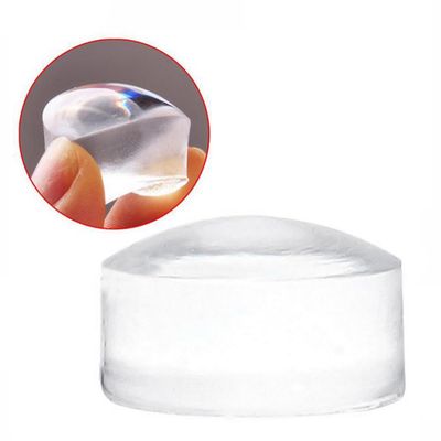9 PCS 2.8CM Clear Jelly Silicone Nail Art Stamper Head Transparent Stamping Polish Transfer Templates Tools Manicure French Tip Tool Nail Stamp Silicone Head Kit (Only Stamper Head)