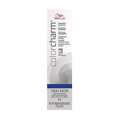 COLORCHARM Permanent Gel | Hair Color for Gray Coverage| 10A Palest Ash Blonde| 2 Fl Oz