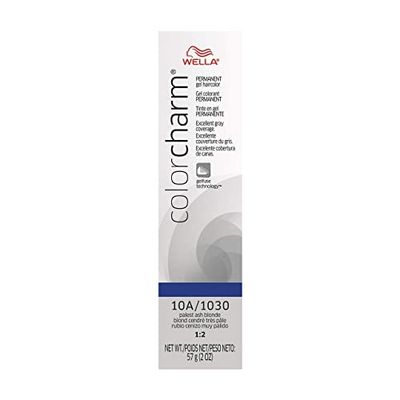 COLORCHARM Permanent Gel | Hair Color for Gray Coverage| 10A Palest Ash Blonde| 2 Fl Oz
