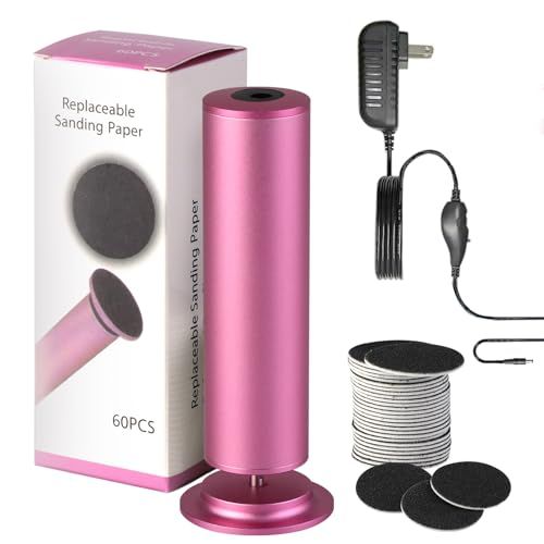 Dermave Electric Foot Callus Remover, Callus Remover for Feet, Foot File Grinder Tool with Speed Controller, Electric Callus Remover with 60pcs Replacement Sandpaper Disk for Women Men, Pink