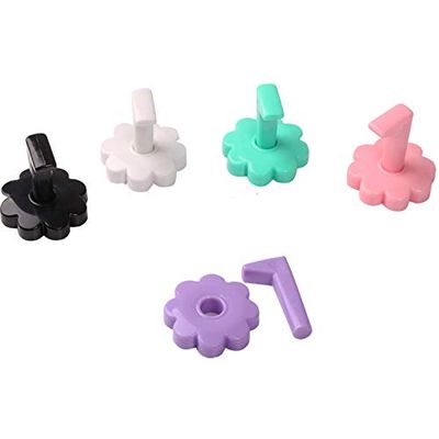 10pcs Assorted Color Plastic Detachable Plum-shaped Nail Art Practice Training Stands Nail Art False Tip Holders Nail Art Beauty Accessories Tool