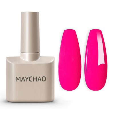 MAYCHAO 15ML Hot Pink Gel Nail Polish 1Pc Bright Pink Gel Polish Soak Off UV LED Nail Gel Polish Nail Art Starter Manicure Salon DIY at Home, 0.5 OZ