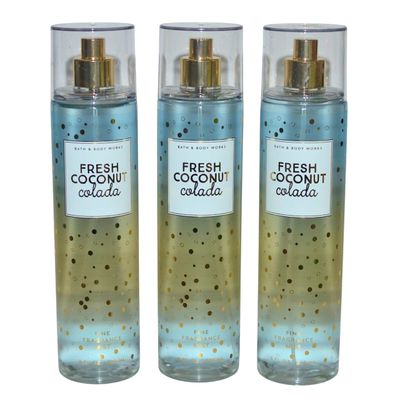 Bath &amp; Body Works Fragrance Mist 3-Pack 8oz Each (Fresh Coconut Colada)