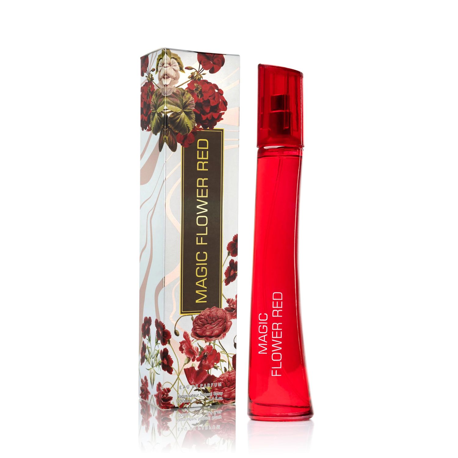 Magic Flower Red for Women - Fruity Floral Fragrance - Top Notes of Mandarin Orange, Sour-Sweet Rhubarb &amp; Black Currant - Bse Scent of Jasmine, Peony &amp; Vanilla - Vegan &amp; Cruelty-Free, Parfume Women