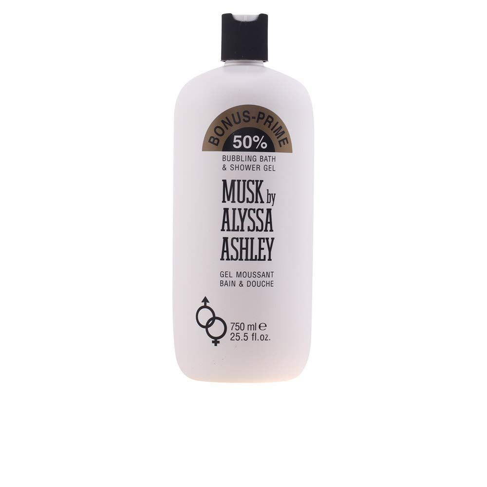 Alyssa Ashley Musk Bubbling Bath and Shower Gel - Shower Gel Body Wash for Women - Mens Body Wash - Infused with Jasmine and Iris - 25.5 oz