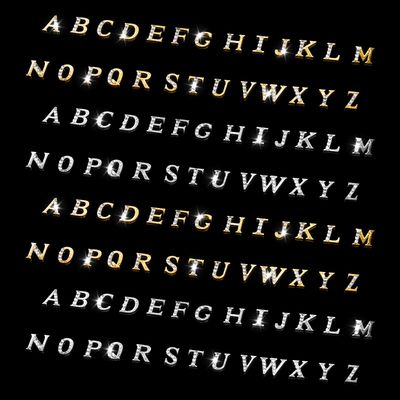 104 Pcs Rhinestone Letters Nail Studs Nail Charms, Letters Nail Rhinestones Decoration Alphabet 3D Nail Charms, Silver Gold Nail Jewels Nail Charms Y2K, Nail Accessories for Nail Art Manicure Supplies