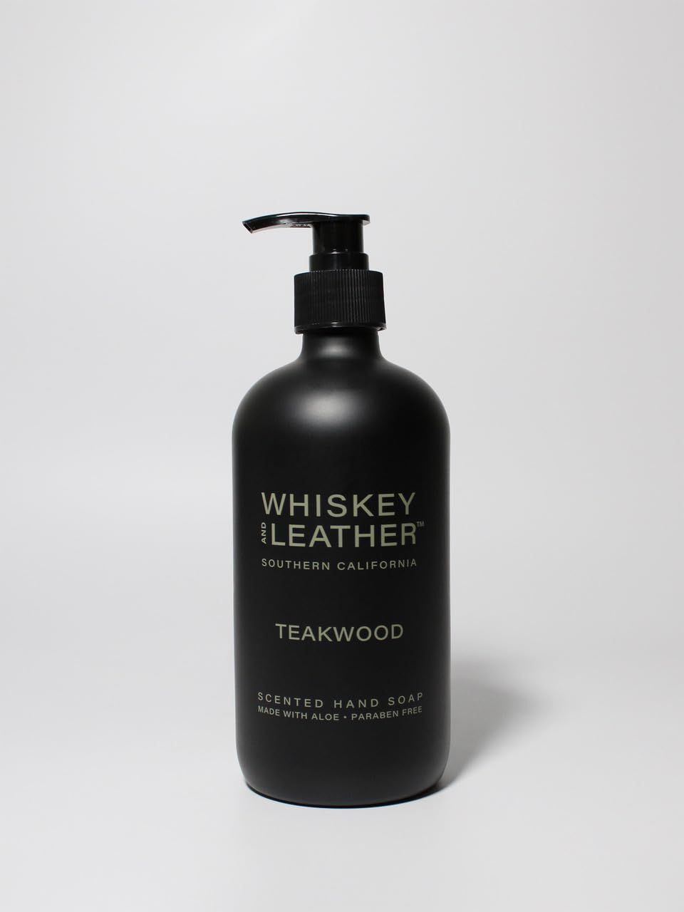 Whiskey and Leather Teakwood - Scented Liquid Hand Soap - Moisturizing Hand Soap - Made with Aloe - Paraben Free - 15.7 oz