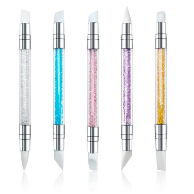 5 Pcs Nail Art Sculpture Pen Acrylic Dual Tipped Brushes - Versatile Nail Art Tools for Design, Foil Carving, and Shaping - Ideal for Home and Salon Use
