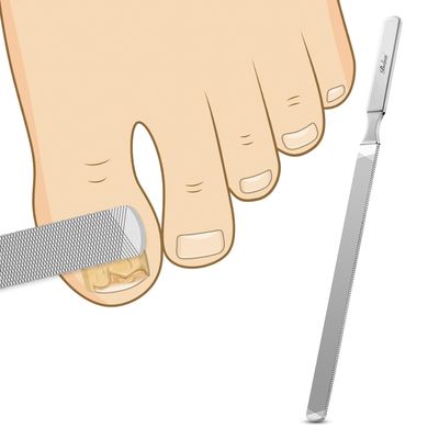 BALUCA Professional Stainless Steel Long Nail File for Thick Nails, Metal Fingernail Toenail File for Women, 4.72-Inch Filing Surface, Durable and Efficient Nail Care Tool - Silver