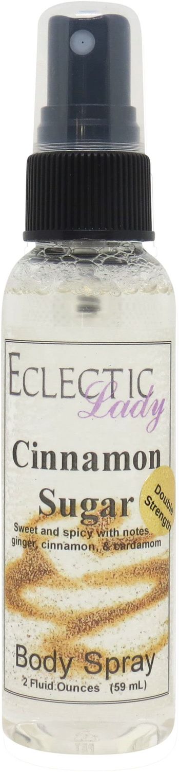 Eclectic Lady Cinnamon Sugar Body Spray, Double Strength, 2 ounces, Body Mist for Women with Clean, Light &amp; Gentle Fragrance, Cologne with Soft, Subtle Aroma For Daily Use