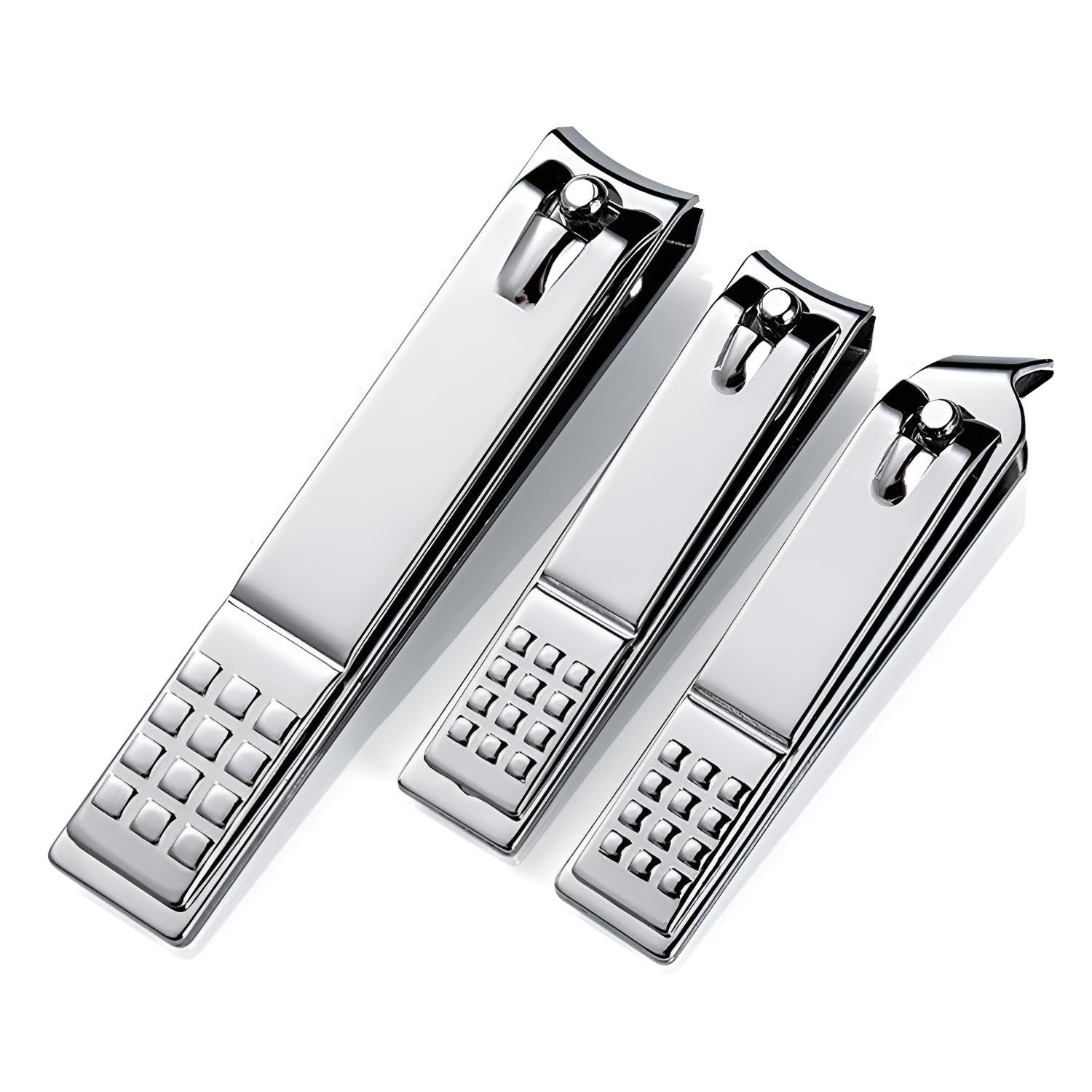 Moreplus Nail Clippers, Nail Clippers Set of 3 PCS, Sharp Stainless Steel Fingernail and Toenail Clipper a Travel Kit, Long Handle Nail Clippers for Men and Women