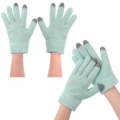 SPA Gloves for Dry Hands Overnight Moisturizing Gloves with Good Lining, Touch Screen Moisturizing Gloves for Women &amp; Men Reusable Cotton Gloves for Eczema for Sleeping (Green)