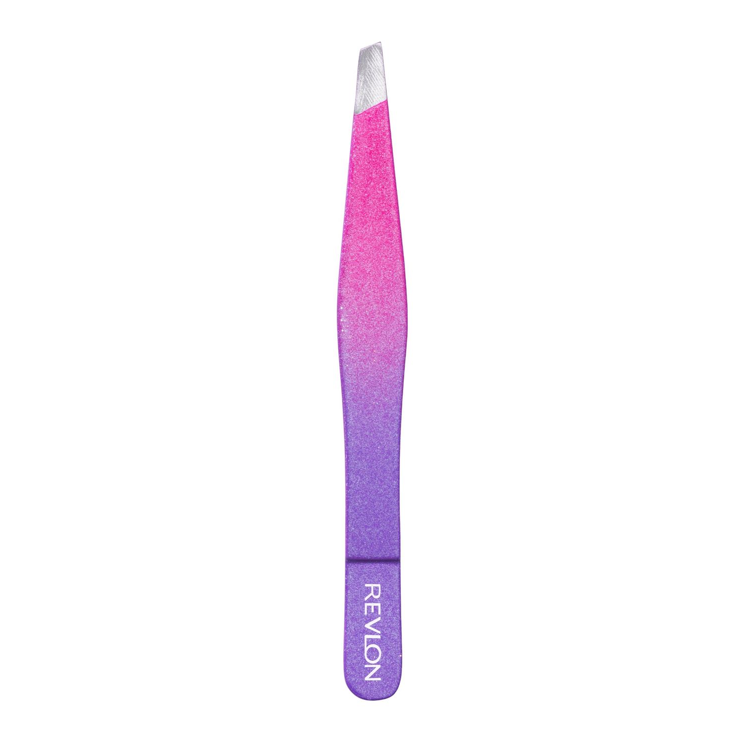 Revlon Diamond Collection Slanted Tip Tweezers, Ultra-Sharp for Precision Eyebrow Shaping and Facial Hair Removal, Made with Stainless Steel, Pink &amp; Purple, 1 Count