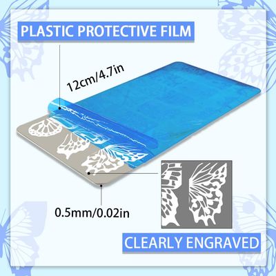 PH PandaHall 3pcs Butterfly Nail Stamper, 36 Patterns Plant Nail Stamping Plate Leaf Branch Nail Art Stencils Print Nail Stencils Stainless Steel Nail Image Plate for Nail Design Print Manicure Salon