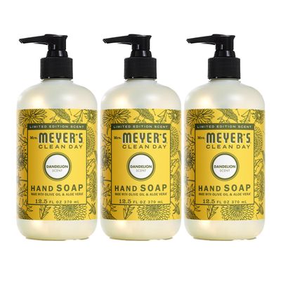 MRS. MEYERS CLEAN DAY Liquid Hand Soap, Dandelion Scent, 12.5 Ounce Bottle (Pack of 3)
