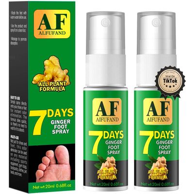 7 Days Ginger Foot Spray - Odor Control &amp; Callus Care, Natural Ginger Nail Treatment - Refreshing &amp; Nourishing Formula, Plant-Based Care for Feet, 20ml2 (2 WEEKS, Original)
