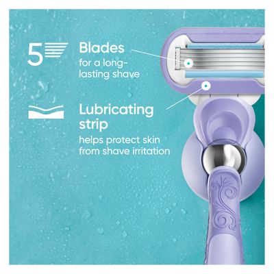 Gillette Venus Deluxe Smooth Swirl Womens Razor Blade Refills, 6 Count, Moisture Ribbon to Protect Against Irritation