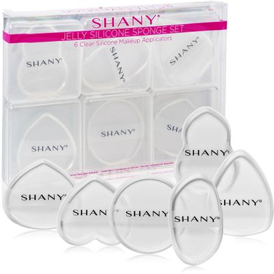 SHANY Stay Jelly Silicone Sponge Set - Clear &amp; Non-Absorbent Makeup Blending Sponges for Flawless Application with Foundation - Assorted Sizes and Shapes - Pack of 6