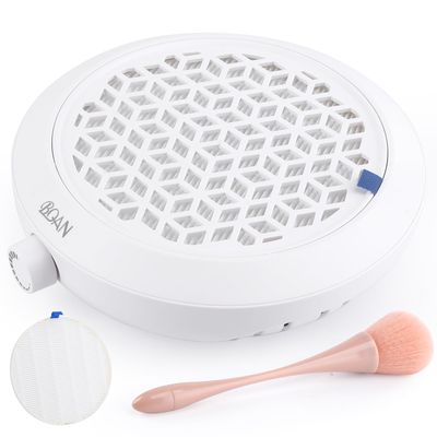 BQAN Nail Dust Collector, 80W Powerful Adjustable Extractor with Brush and 2 Reusable Filters, Nail Vacuum Dust Collector for Acrylic Gel Nail Polishing, Salon &amp; Home