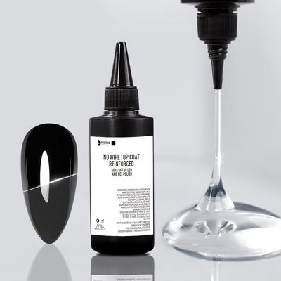 beautilux No Wipe Gel Top Coat 100ml, Gel Top Coat Refill, Long Lasting High Gloss Finish for Home Nail Salon, 3.5 fl.oz