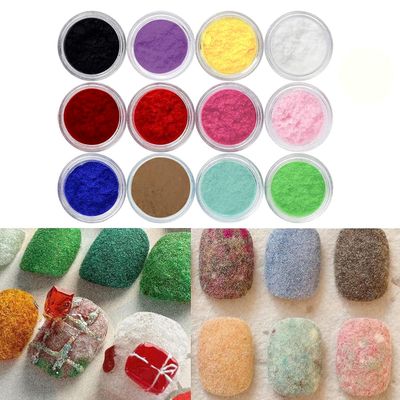 12 Jars Nail Glitter for Nail Art Velvet Powder DIY Manicure Plush Powder Nail Art Decoration Manicure Tool DIY Nail Flocking Powder Kit