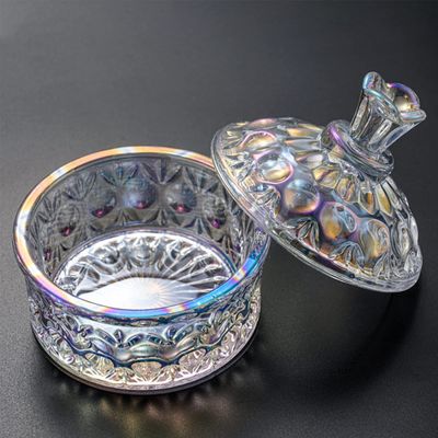BQAN 100ml Large Nail Dappen Dish, Dazzling Crystal Dappen Dish with Lid, Damping Dish for Nails Holding Acrylic Liquid Acrylic Powder Nail Decor, Dappen Monomer Holder Dish (Laser Color)