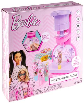 Horizon Group USA Barbie Sweet Shop Lip Gloss Making Kit, Makes 12 Barbie Accessories, Barbie Lip Glosses &amp; Keychains, Arts and Crafts kit for Kids Ages 6, Gifts for 6 Year Old Girl