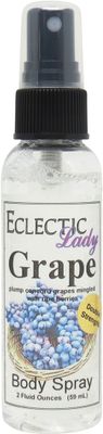 Eclectic Lady Grape Body Spray, Double Strength, 2 ounces, Body Mist for Women with Clean, Light &amp; Gentle Fragrance, Cologne with Soft, Subtle Aroma For Daily Use