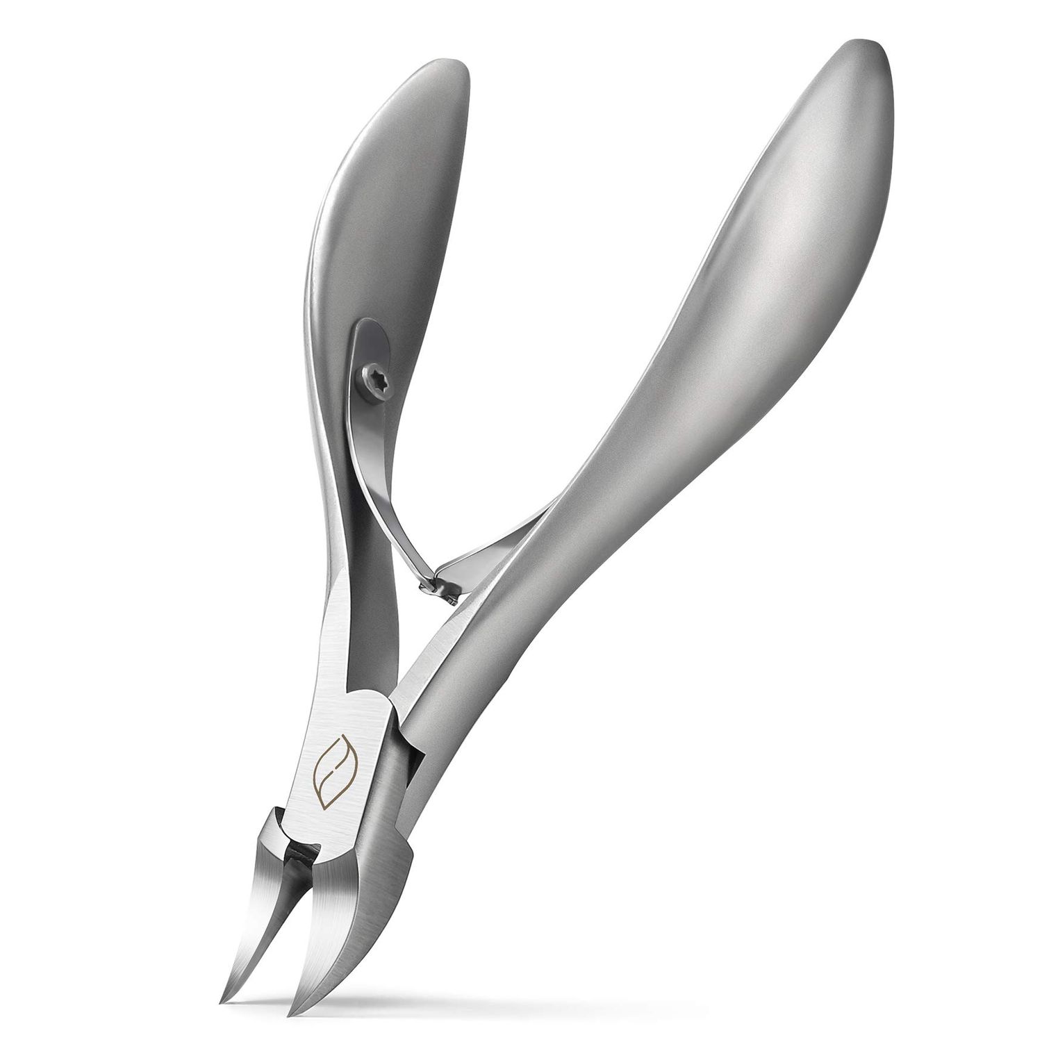 FERYES Toenail Clippers for Thick, Ingrown Toenails - Large Handle Toenail Cutters, Ingrown Tools 4R14 Stainless Steel Nail Clippers - Silver