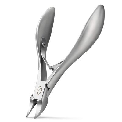FERYES Toenail Clippers for Thick, Ingrown Toenails - Large Handle Toenail Cutters, Ingrown Tools 4R14 Stainless Steel Nail Clippers - Silver