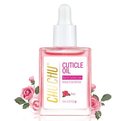 CHUCHU Cuticle Oil for Nails: Rose Jojoba Nail Cuticle Oil for Repair and Strengthening Nails - Vitamin B &amp; E Moisturizes Cuticle and Nails Skin - Prevents Hangnails and Chapped 15ML