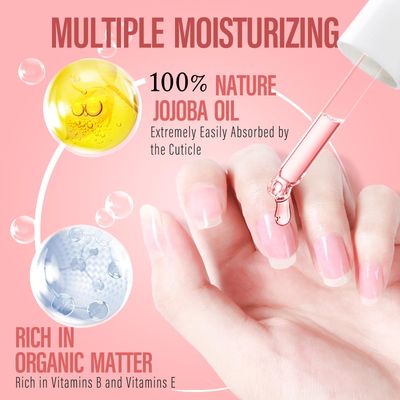 CHUCHU Cuticle Oil for Nails: Rose Jojoba Nail Cuticle Oil for Repair and Strengthening Nails - Vitamin B & E Moisturizes Cuticle and Nails Skin - Prevents Hangnails and Chapped 15ML
