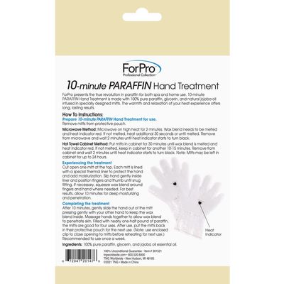 ForPro Professional Collection 10-Minute Paraffin Hand Treatment, Spa and Home Treatment Gloves, Fragrance Free, One-Pair