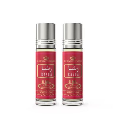 Al-Rehab Rasha Concentrated Perfume Rollerball for Women, 0.20 Oz (Pack Of 2)