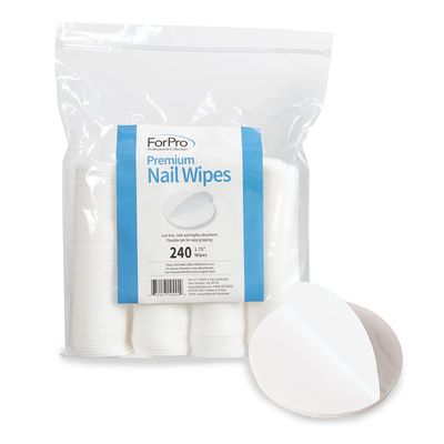 ForPro Professional Collection Premium Nail Wipes, Lint-Free Cotton Wipes for Removing Nail Polish, 1.75, 240-Count