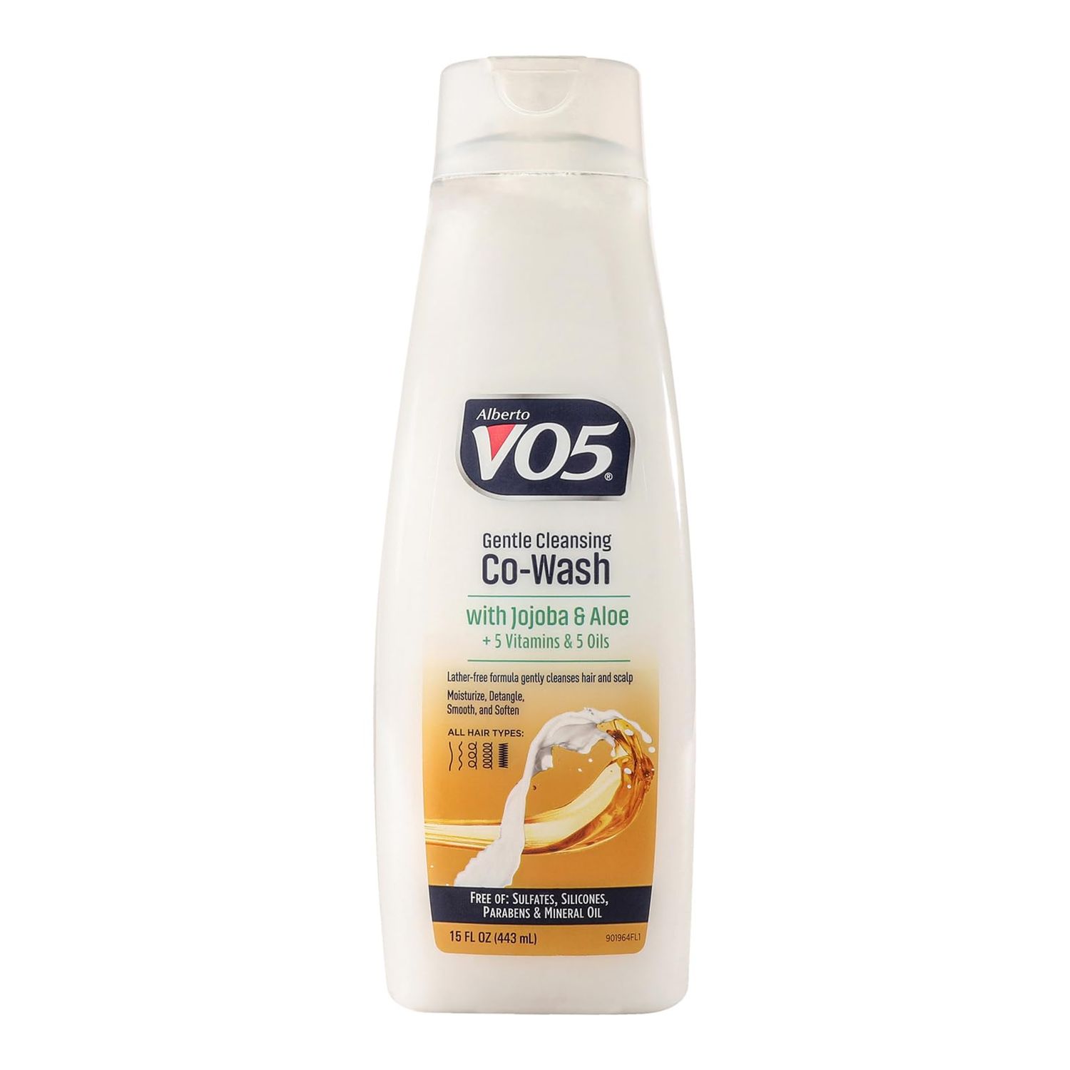Alberto VO5 Gentle Cleansing Co-Wash with Jojoba and Aloe - Cleansing Conditioner - Cowash for Scalp and Hair - Moisturizes and Smooths Hair - 15 oz