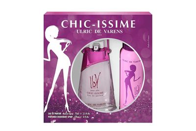 Udv Chic Issime By Ulric De Varens For Women. Set-eau De Parfum 2.5 OZ &amp; Deodorant Spray 4 OZ